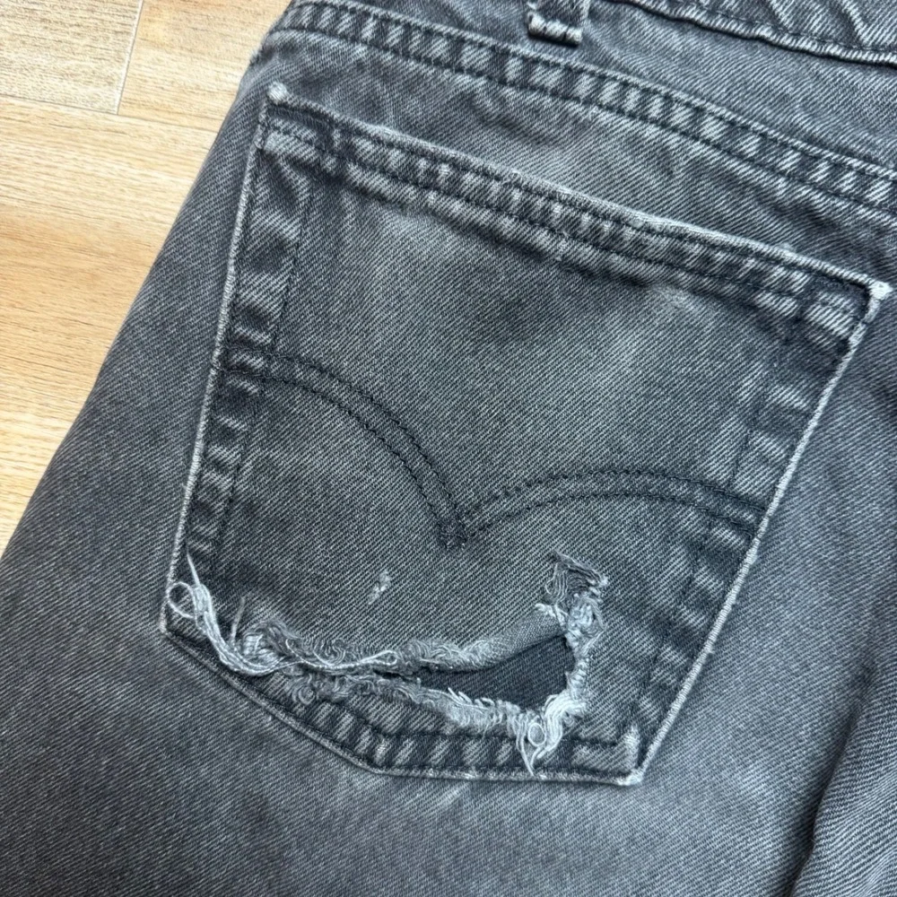 Vintage Levis 550 Cut Off Denim Shorts Mens 34 Black Relaxed Fit Distressed 90s